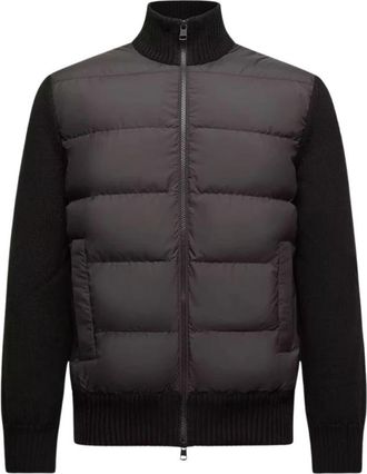 Moncler Gepolsterde Wol Ritssluiting Vest - Heren - Winterjassen - Zwart - M - Wol - Jassen
