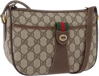 Gucci Pre-owned Cross Body Bags, female, Beige, Size: ONE SIZE Pre-owned Vintage GG Canvas Shoulder Bag