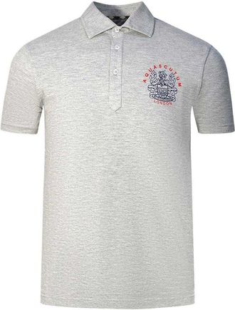 Aquascutum Unisex Volwassen Aldis Londen Logo Polo Shirt (Grijs)
