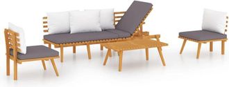 vidaXL Muebles De Jard&iacute;n 4 Piezas Con Cojines Madera Maciza De Acacia Vidaxl