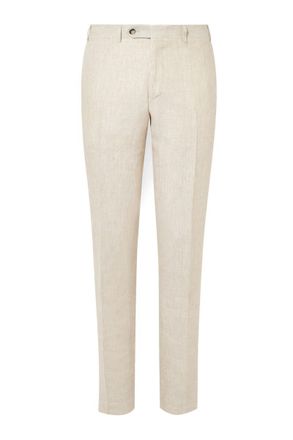 Canali Slim-Fit Straight-Leg Linen Suit Trousers