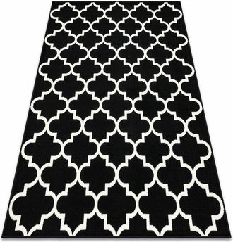 RugsX Rugsx - Alfombra Bcf Morad Trelis Espaldera Marroqu&iacute; - Negro Black 140x200 Cm