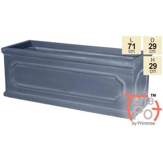 PRIMROSE L71cm Kensington Lead Effect Framed Trough Planter in Grey