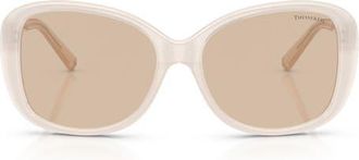 Tiffany & Co. 56mm Pillow Sunglasses in Opal Padparadscha/Light Brown at Nordstrom