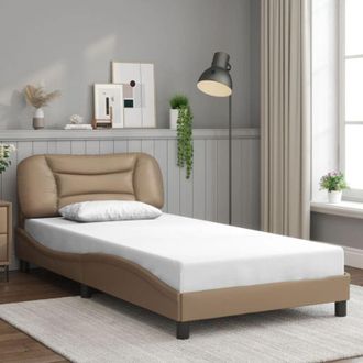 vidaXL Vidaxl - Estructura Cama Sin Colch&oacute;n Cuero Sint&eacute;tico Capuchino 100x200cm