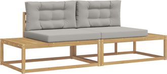 vidaXL Vidaxl Conjunto De Sof&aacute;s De Exterior Poli&eacute;ster Blanco