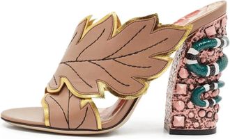 Gucci Mules in pelle con tacco 105mm - Toni neutri