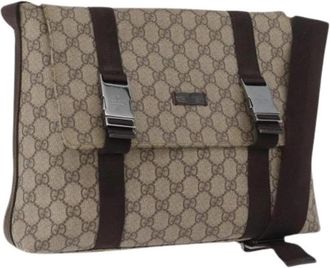 Gucci Pre-owned Vintage GG Canvas Schoudertas - Dames - Vintage Schoudertas - Beige - ONE Size - Leer - Vintage