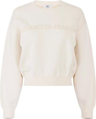 Elisabetta Franchi Mujer, Sudaderas, Beige, Talla: XL