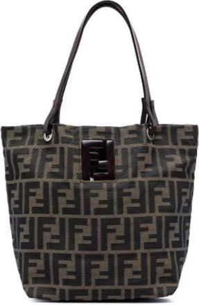 Fendi Pre-owned Tote Bags, female, Brown, Size: ONE SIZE Pre-owned Canvas Tote Bag