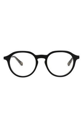 Chlo&eacute; 47mm Round Optical Glasses in Black Black Transparent at Nordstrom Rack