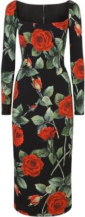 Dolce & Gabbana Rose Print Bodycon Dress Size XXS