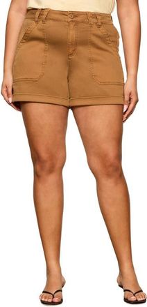 Sanctuary Wander On Twill Utility Shorts in Toasted Brown at Nordstrom, Size 14W