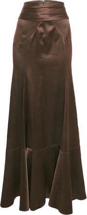 Just Cavalli Maxi-rok met afwerking - Bruin