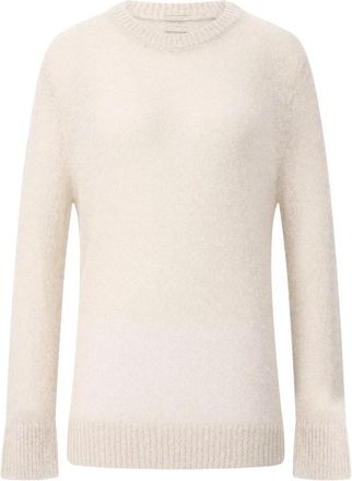 Massimo Alba Rondgebreide trui - Dames - Ronde hals truien - Beige - M - Truien & Vesten