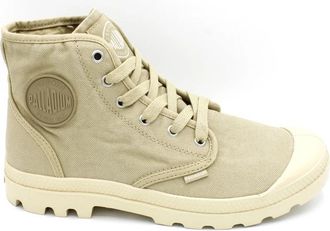 Palladium Canvas Veterschoen Rubberen Zool - Dames - Veterlaarzen - Beige - 36 EU - Schoenen