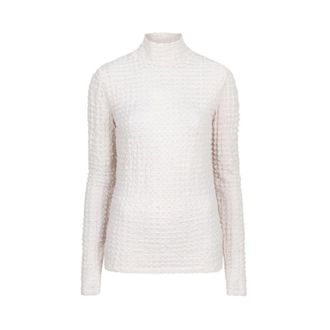 Dante6 Gestructureerde laagtop in botercr&egrave;me - Dames - Tops - Beige - Maat: L Jersey