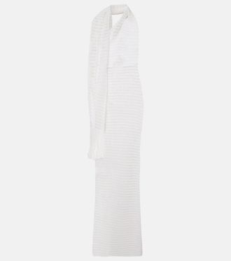 Alaia Ala&iuml;a Scarf-detail maxi dress