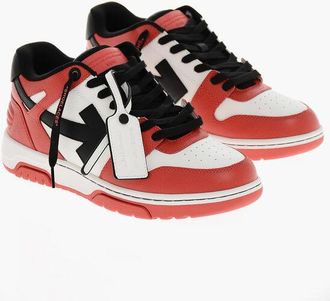 Off-white Two Tone Leather OUT OF OFFICE Mid-top Sneakers size 44,5