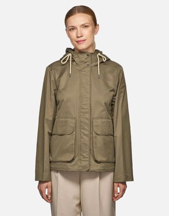 Geox Womens Geox W ILDE Womens Olive Parka Coat - Green - Size: 16