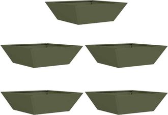 vidaXL Maceta En Forma De Cuenco Para Jard&iacute;n 5 Pcs Verde Oliva Vidaxl