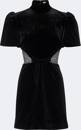 Rebecca Vallance Martha lace-trimmed velvet minidress