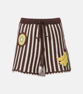 Alemais Al&eacute;mais Shorts Sundae de croch&eacute; de algod&oacute;n bordados