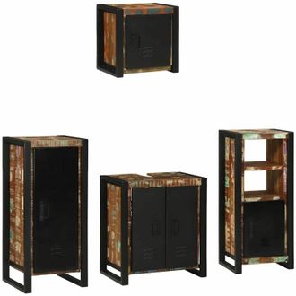 vidaXL Vidaxl - Juego De Muebles De Ba&ntilde;o 4 Pcs Madera Reciclada Maciza