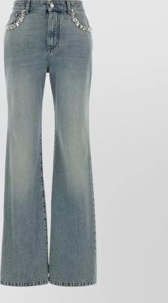 Alexander McQueen denim trousers belt loops front back pockets