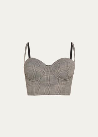L'agence Sonya Plaid Bustier Top
