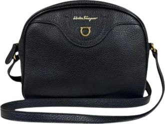Ferragamo Pre-owned Cross Body Bags, female, Black, Size: ONE SIZE Pre-owned Leather Crossbody Bag