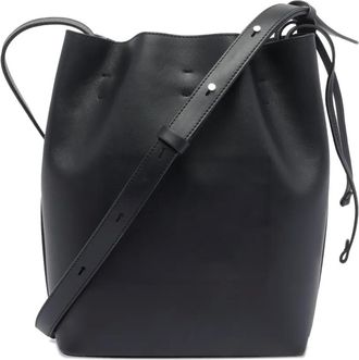 Aesther Ekme Borsa a secchiello in pelle con coulisse - Nero