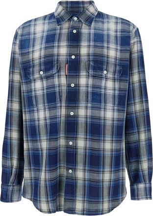 Dsquared2 CANADIAN VINTAGE CHECK SHIRT Size: 48, colour: BLUE