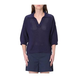 KANGRA V-neck Knitwear, female, Blue, Size: XS V-neck Knitwear