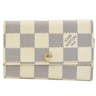 Louis Vuitton Pre-owned Wallets, female, Beige, Size: ONE SIZE Pre-owned Damier Azur Keycase