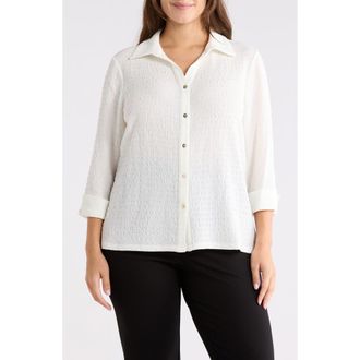 Kasper Ridge Knit Button-Up Shirt in Vanilla Ice at Nordstrom Rack, Size 2 X