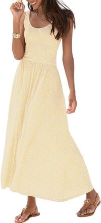 Lascana Printed Scoop Neck Dress in Yellow at Nordstrom, Size 12