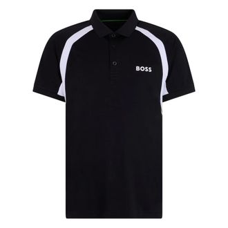 HUGO BOSS Hugo, Polo Shirts, male, Black, Size: 2XL Cotton polo with short sleeves