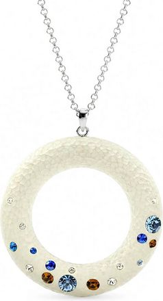 Gold & Honey Womens Confetti Donut Necklace In White