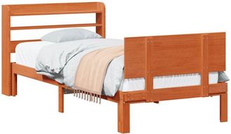 vidaXL Estructura De Cama 2 Pcs Marr&oacute;n Cera Madera De Pino Macizo Vidaxl