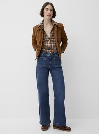 Mavi Womens Paloma patch-pocket stretch jean Fit: Wide leg, mid rise