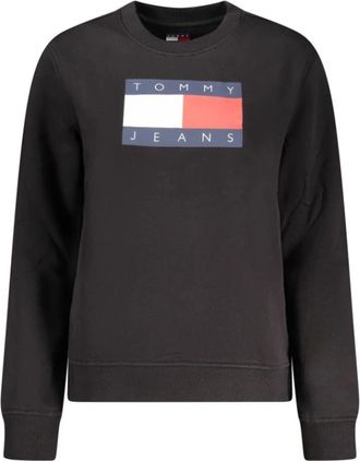 Tommy Hilfiger Crew Neck Sweatshirt - Dames - Sweatshirts - Zwart - S - Katoen - Hoodies & sweatvesten