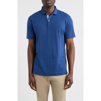 Johnnie-O Starnes Heathered Cotton Blend Polo in Navy at Nordstrom, Size Xx-Large