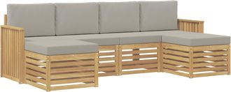 vidaXL Conjunto De Sof&aacute;s De Exterior 6 Uds. Blanco Y Gris Claro Vidaxl