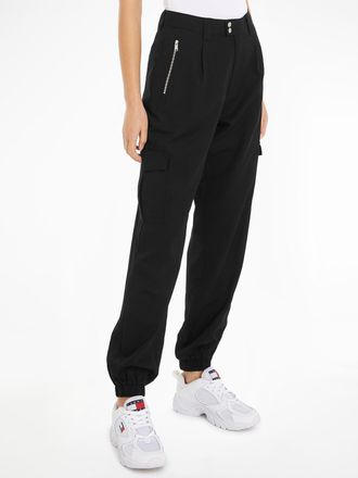 Tommy Jeans Cargohose TOMMY JEANS TJW STRETCH MR CARGO PANT, Damen, Gr. 25, L&auml;nge 34, schwarz, Web, Obermaterial: 56% Lyocell, 44% Baumwolle, unifarben, normal, H
