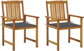 vidaXL Vidaxl - Sillas De Jard&iacute;n 2 Unidades Madera Maciza De Acacia Y Cojines