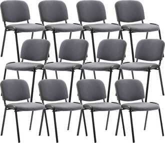 Clp Pack De 12 Sillas Confidente Ken En Tela Gris