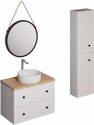 Puma Naturel Conjunto De Ba&ntilde;o Con Lavabo Que Incluye Grifo De Lavabo, Ca&ntilde;o Y Sif&oacute;n Naturel Forli Blanco (ksetforli11)