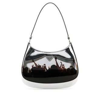 Prada Silver Leather Cleo Shoulder Bag