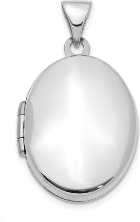 Diamond2Deal 14K White Gold 21mm Oval Locket Pendant Pendant